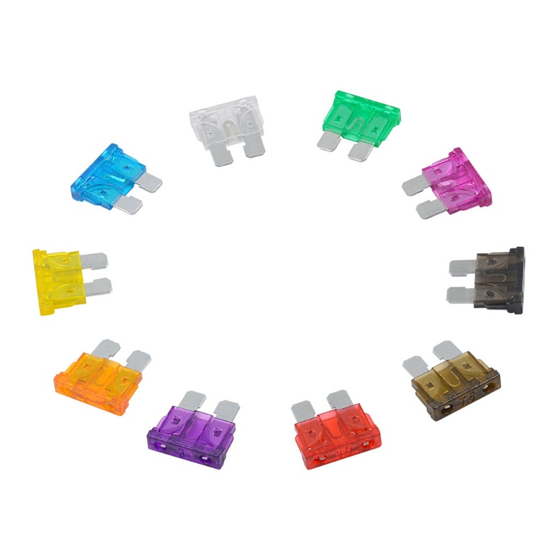 Set 100 Cầu Chì Lưỡi Dao 2A 3A 5A 7.5A 10A 15A 20A 25A 30A 35A Cho Xe Ô Tô / Tàu Thuyền