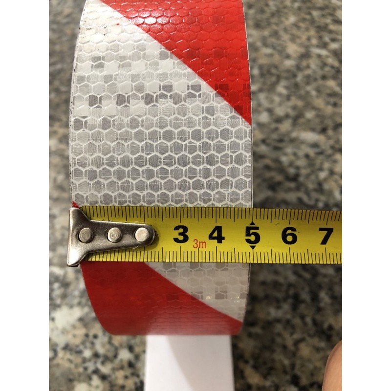 Decal sọc trắng đỏ 5P Có Phản Quang (2 mét)