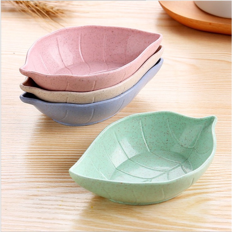 Bát ăn dặm chất liệu lúa mạch, bát gia vị, bát nước chấm hình hoa lá tim (shop giao màu ngẫu nhiên)