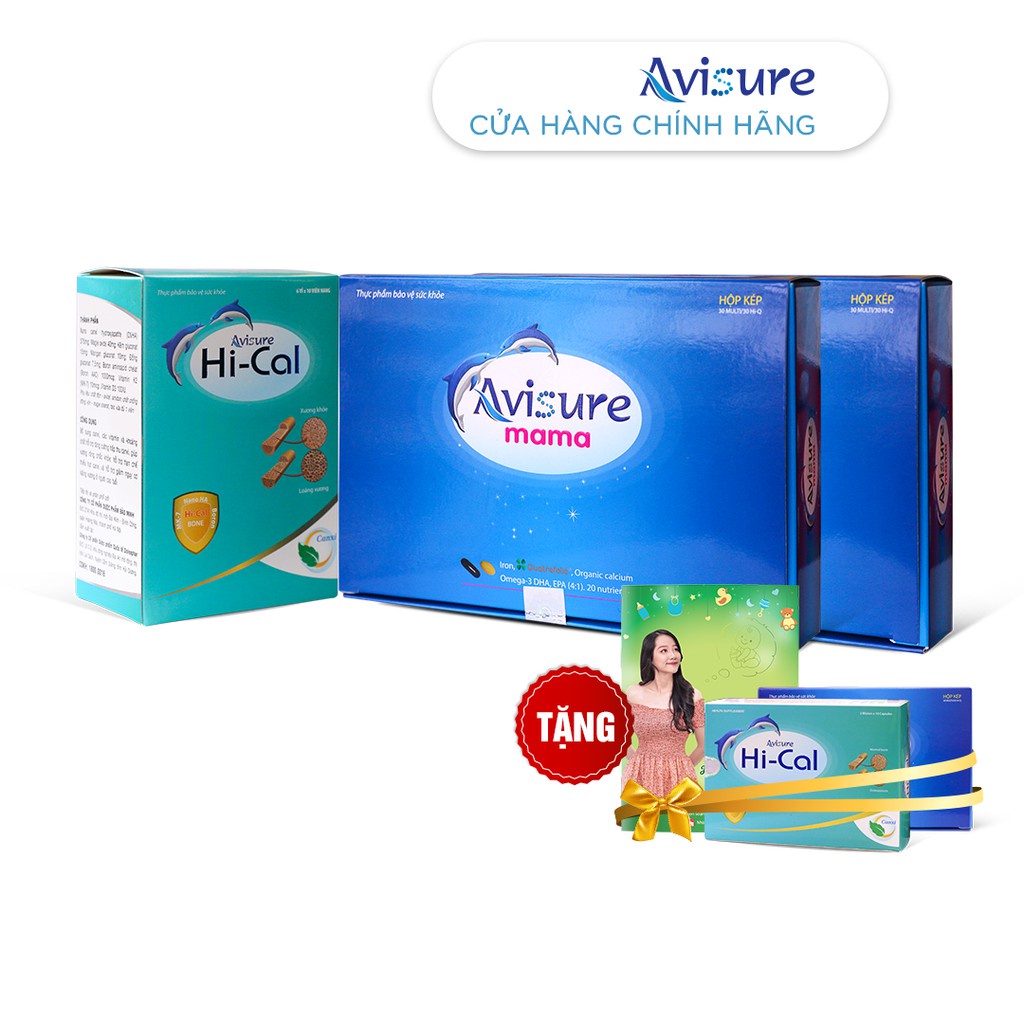 Combo Avisure Mama và Avisure Hi-cal - Bổ sung DHA, EPA, Canxi, Vitamin và khoáng chất cần thiết cho phụ nữ mang thai