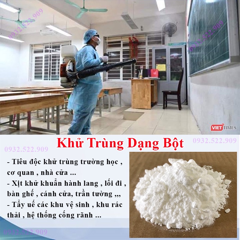 Bột khử trùng nhà cửa , tẩy uế , khử mùi hôi nhà vệ sinh toilet lon 1kg