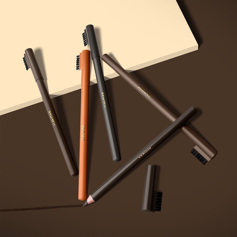 Chì kẻ mày Nong Chat, kết cấu mềm, dễ viết, chống thấm nước, mồ hôi. Browit Sharpen Brow Pencil 1.14g
