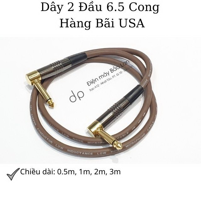 Dây 2 Đầu 6ly, Dây Jack 6.5mm ra 6.5mm, Dây 2 đầu 6.5 Cong