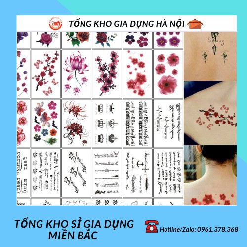 Set 30 Tờ Hình Xăm Dán Tattoo Xăm Nước Tha Thu Từ 55 - 120 Mẫu 1652 Tổng Kho Sỉ Gia Dụng