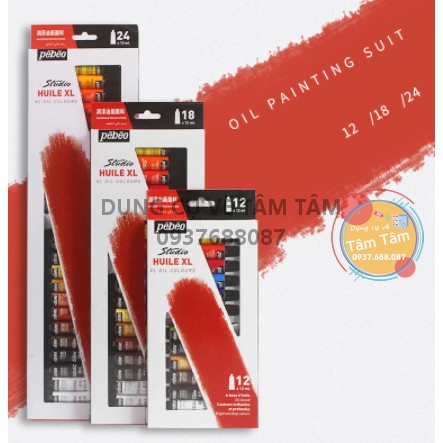 [ TÂM TÂM ]-Màu dầu Pebeo bộ 24 màu (24x12ml), Oil Pebeo-