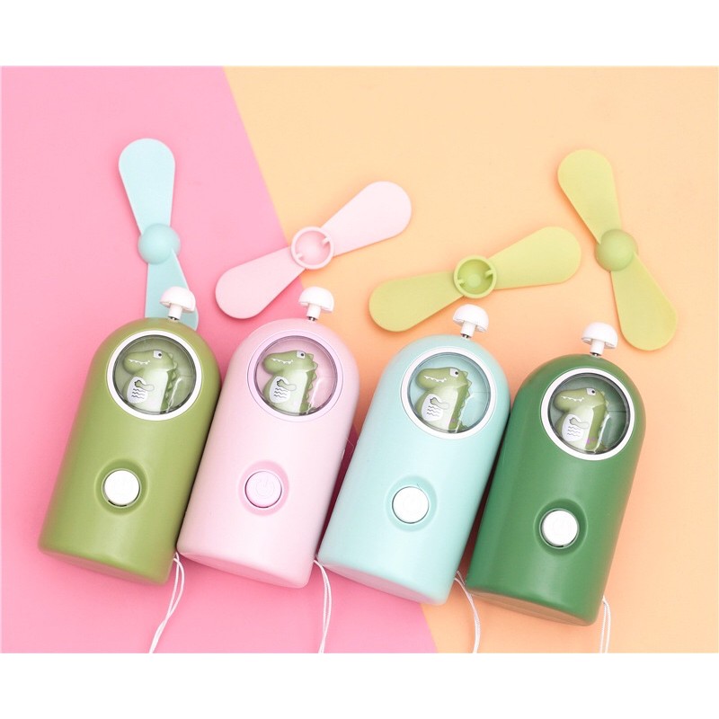 Quạt Mini Tích Điện Cầm Tay Có Đèn Mẫu Mới Khủng Long (kèm sạc) | BigBuy360 - bigbuy360.vn
