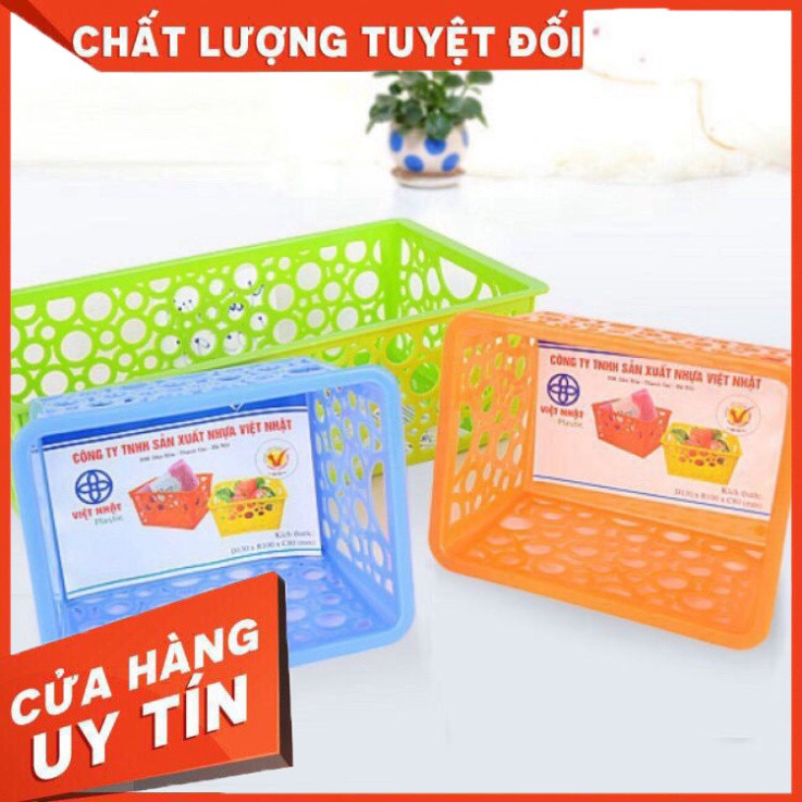 KHAY NHỰA CHỮ NHẬT, RỔ NHỰA A4 B5 NHỰA VIỆT NHẬT MÀU TRẮNG ĐA NANG