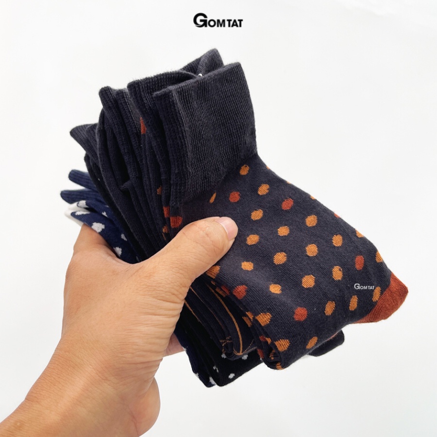 Hộp 4 đôi tất giày tây nam cao cấp, vớ nam công sở chất liệu cotton mềm mại thoáng khí - GOM-MIX06-CB4