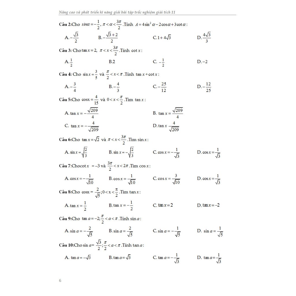 Sách - Nâng Cao Và Phát Triển Kĩ Năng Giải Bài Tập Trắc Nghiệm Giải Tích 11