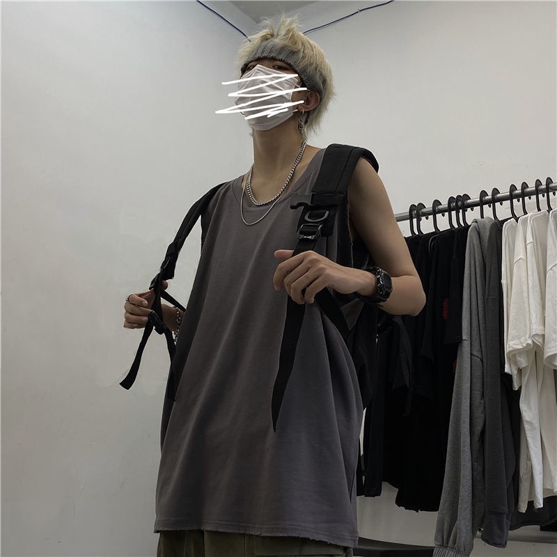 Áo Thun Sát Nách Dáng Rộng Vải Mỏng Kiểu Hồng Kông Retro Thời Trang Mùa Hè Năng Động