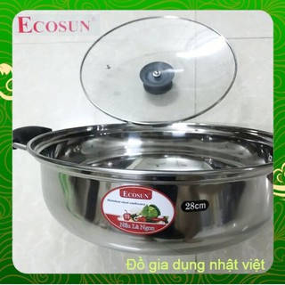 Nồi lẩu inox Ecosun 3 đáy size 28cm tiện dụng