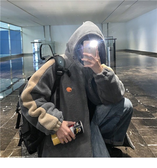 Áo khoác lông cừu sọc tay trần bông Ulzzang oversize unisex siêu đẹp siêu chất 🧡