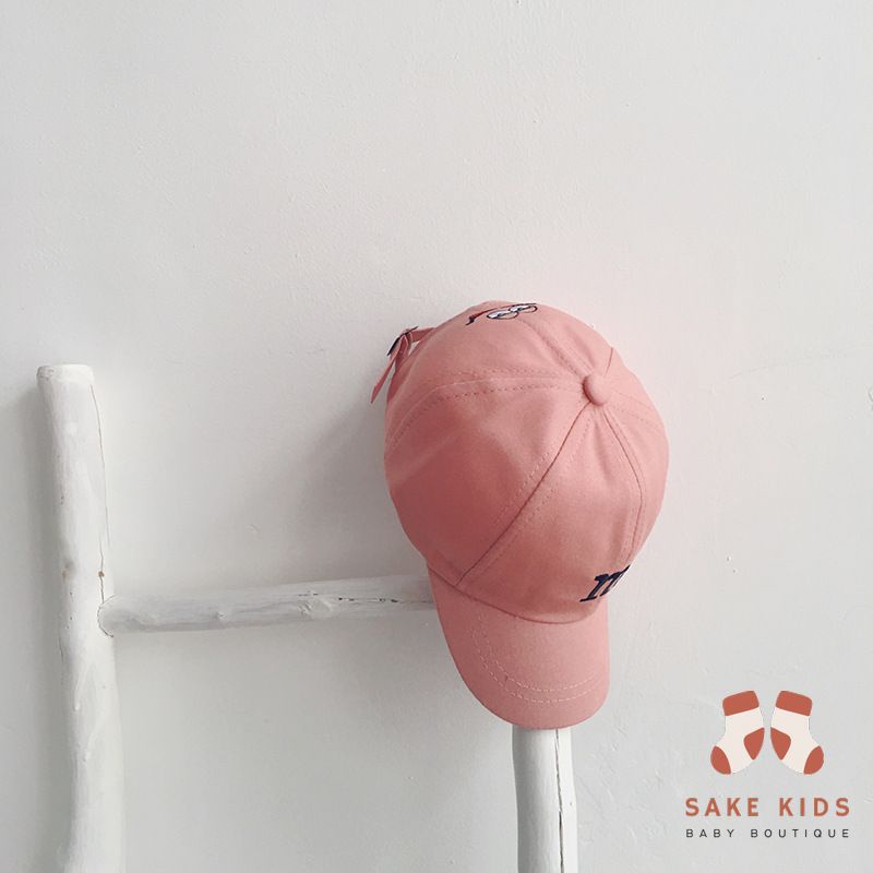 Mũ Vải Trẻ Em - Mũ lưỡi trai vải thêu chữ M cho bé trai bé gái từ 2-8 tuổi phong cách Hàn Quốc siêu xinh mẫu mới nhất