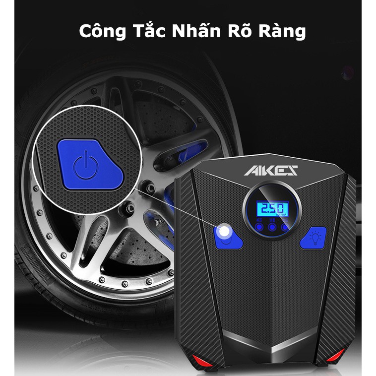 Bơm lốp ô tô, xe hơi tự ngắt - Bơm lốp điện tử chính hãng AIKESI - Bình An Auto