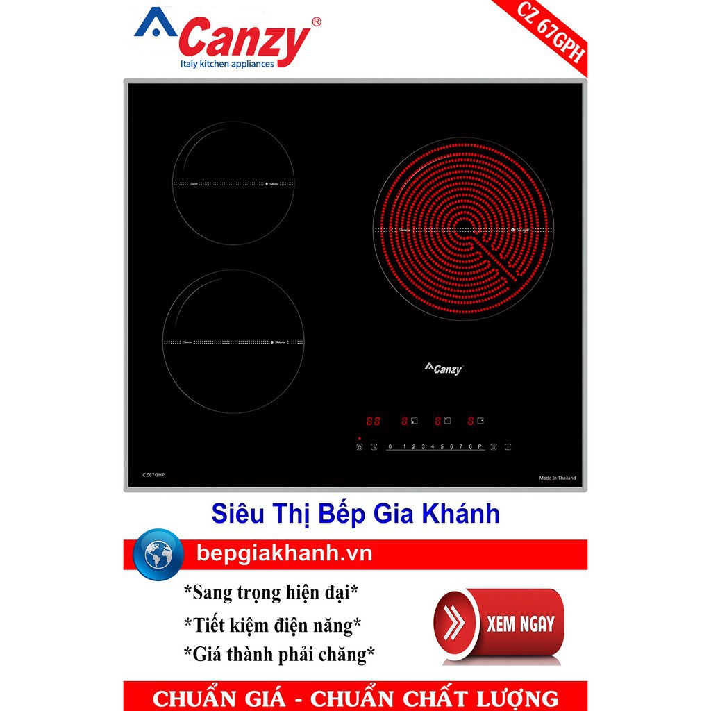 Bếp điện từ Canzy CZ 67GHP, bếp điện từ đôi, bếp điện từ giá rẻ, bếp điện từ, bếp điện từ hồng ngoại, bếp từ hồng ngoại