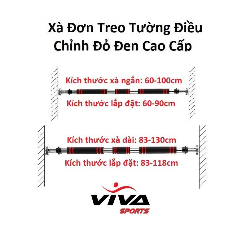 Xà Đơn Treo Tường 2018 Điều Chỉnh 60-100cm, 80-130cm ( 1 đổi 1 trong vòng 7 ngày )