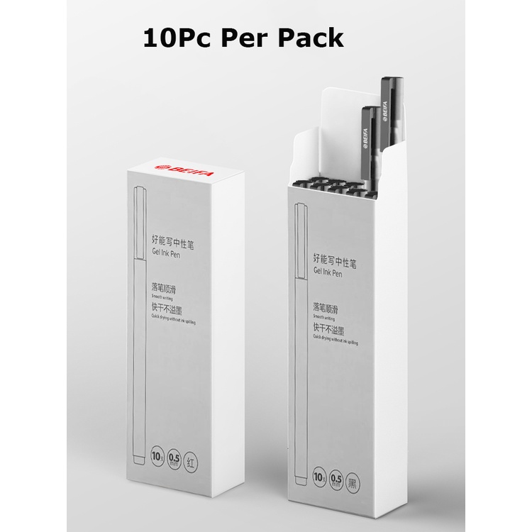 Set 10 Bút Gel 0.5MM 1800M Siêu Bền Chất Lượng Cao
