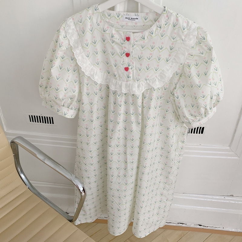 Đồ ngủ Tay Ngắn Màu Sắc Tươi Tắn In Họa Tiết Hoa Phong Cách Hàn Quốc Cho Nữ