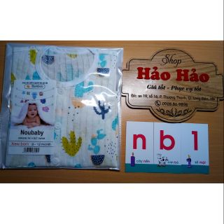 Quần áo trẻ em - Bộ cotton giấy cộc tay cho bé Noubaby