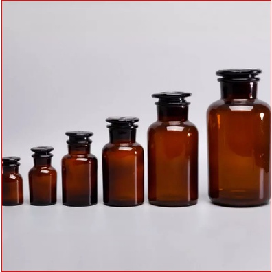 Chai lọ thủy tinh trắng nâu nắp đậy MIỆNG RỘNG 60ml 125ml 250ml 500ml 1000ml đựng thực phẩm, gia vị, ngâm sâm, dược..