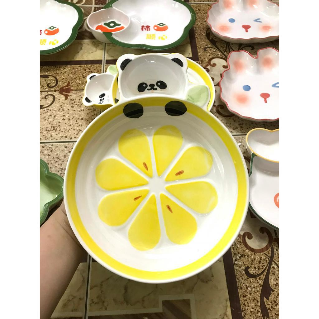 ĐĨA SỨ KUTE KÈM KHAY CHẤM