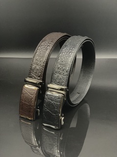 Thắt lưng nam da bò in vân cá sấu nổi - HADADA