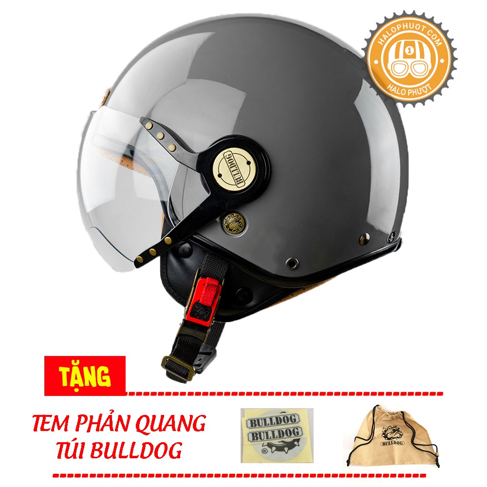 Mũ bảo hiểm 3/4 Bulldog POM Xám