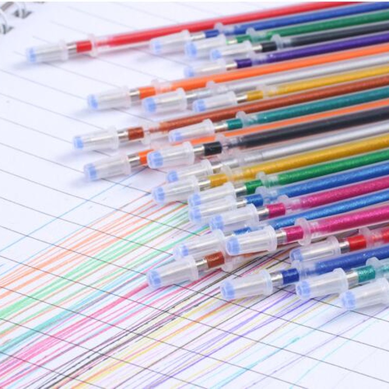 Set 20 ruột bút mực dạ quang 12 màu ngòi 1.0mm