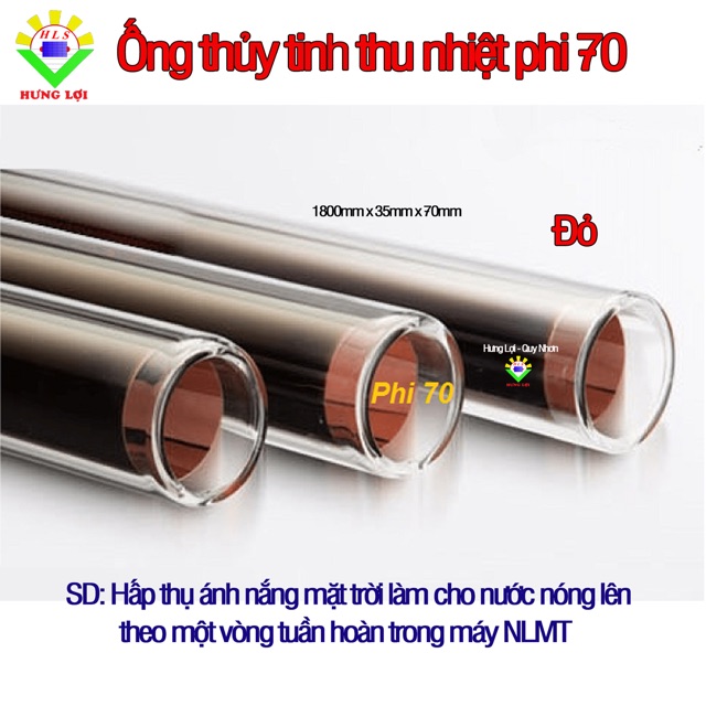 Ống thuỷ tinh thu nhiệt phi 70 dành cho máy nước nóng năng lượng mặt trời