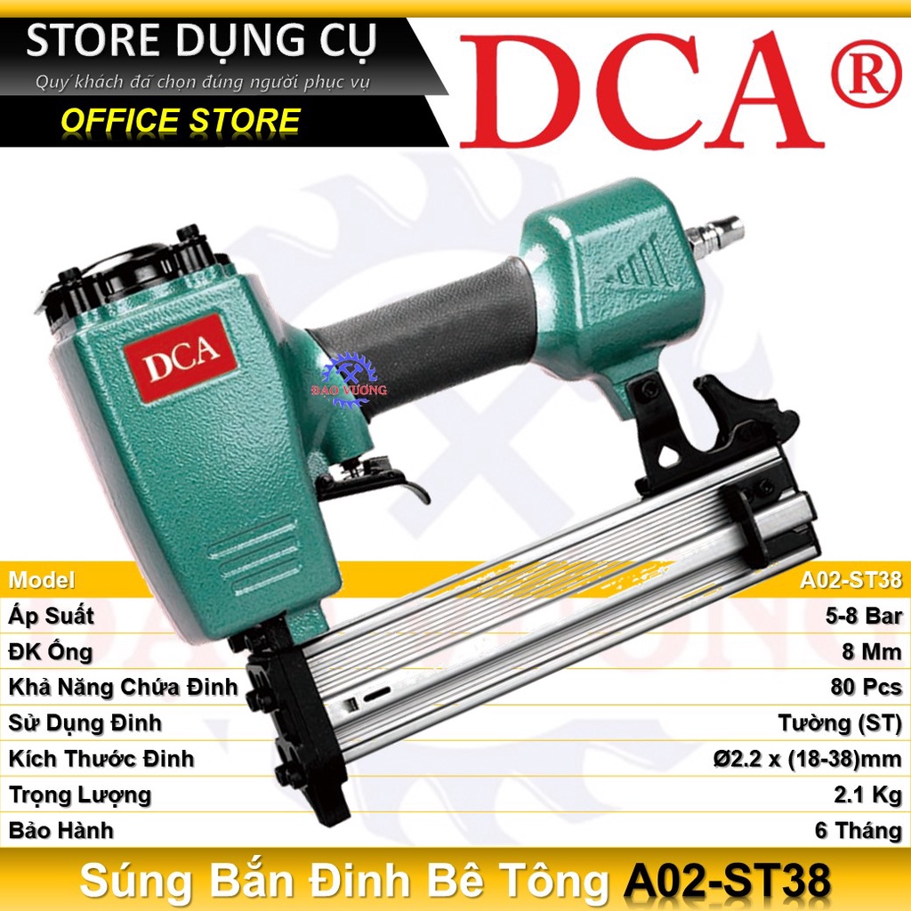 Súng bắn đinh bê tông dùng hơi DCA A02-ST38 - 80 đinh, 18-38mm