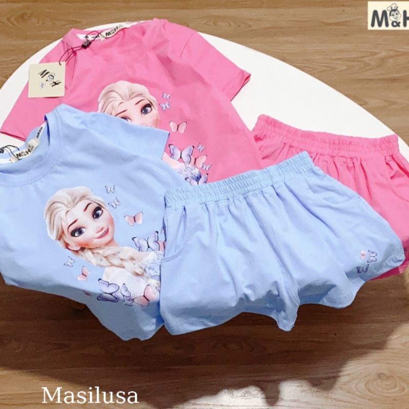 Bộ thun Elsa cho bé gái