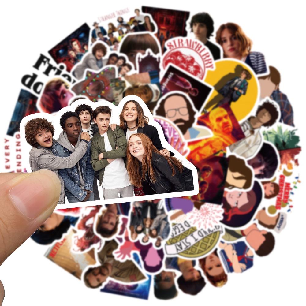 Set 10/50 Sticker Phim Stranger Things Season 4 Chống Nước Dán Trang Trí Đa Năng