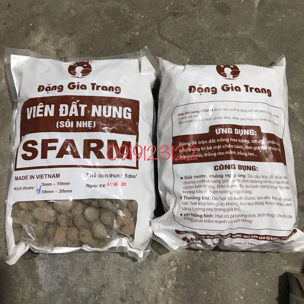 VIÊN ĐẤT NUNG (SỎI NHẸ) SFARM 5DM3 (KT 10-20MM)