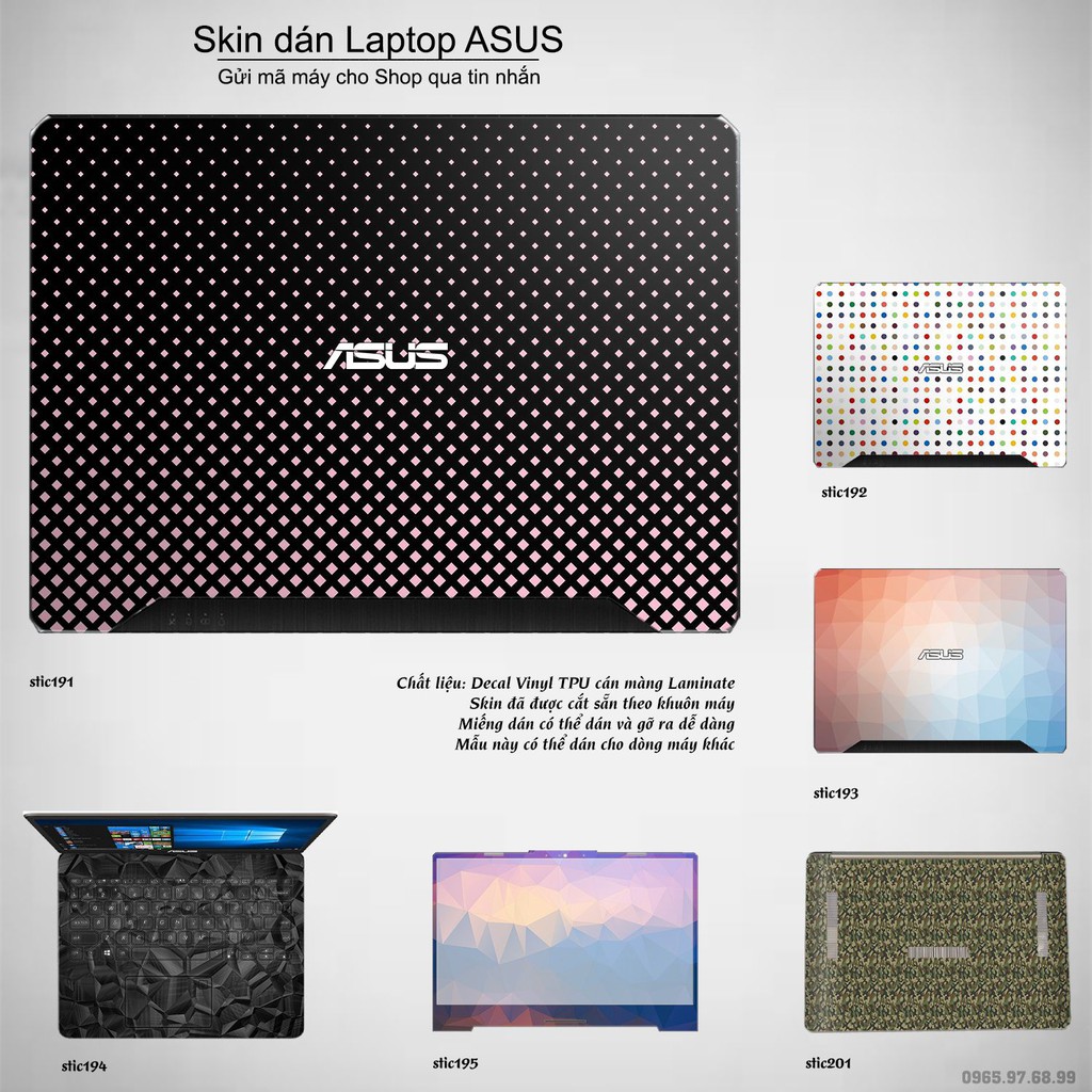 Skin dán Laptop Asus in hình Hoa văn sticker _nhiều mẫu 32 (inbox mã máy cho Shop)