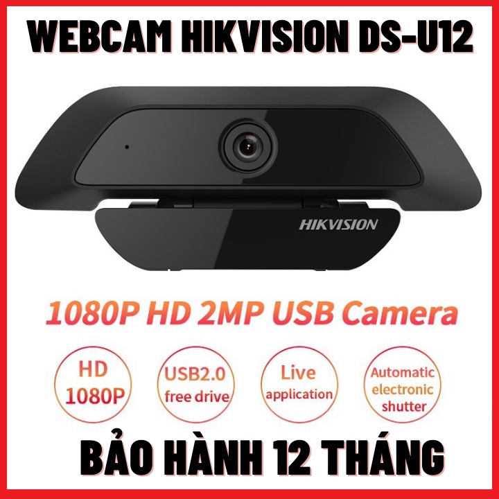 Webcam Máy Tính PC HIKVISION DS-U12 Livestream-Học Online-Full HD Có Tích Hợp Mic 1080P