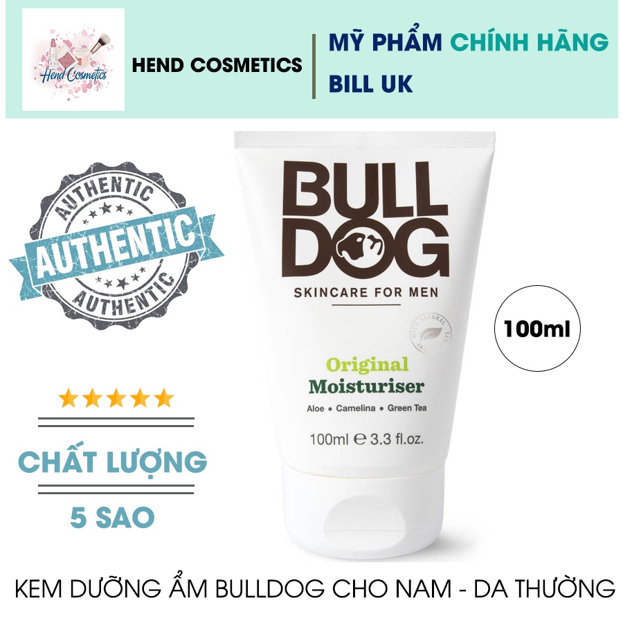 Kem Dưỡng Ẩm Bulldog  Original Moisturiser 100ml Cho Nam Da Thường