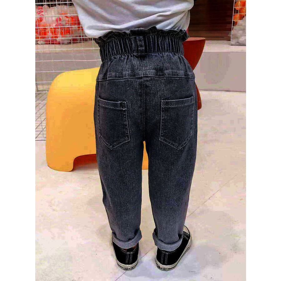 Quần jean IQ ANGEL lót lông cừu dày dặn giữ ấm tùy chọn họa tiết dành cho bé gái