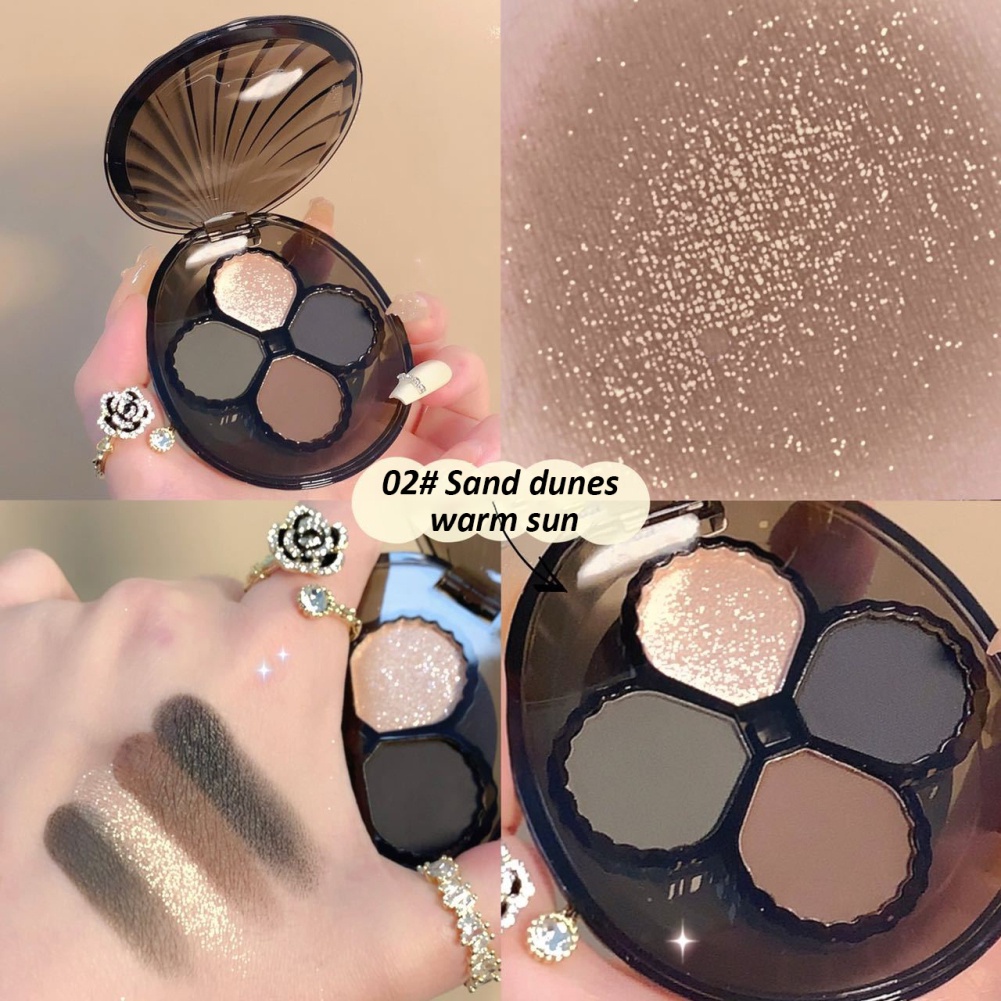 Chứng Khoán sẵn sàng HUDAMOJI 4 màu bóng mắt tấm màu Đen xám bạc tone Châu Âu và Mỹ Phong Cách Punk Niche mắt di động bóng tấm COD