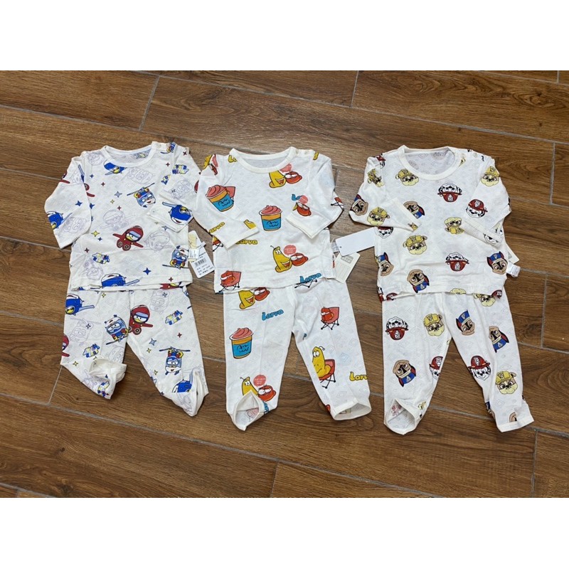 [Mã SKAMLTSM9 giảm 10% đơn 99K] Bộ Dài Tay Cotton Lưới Sợi Tre Cho Bé Đi Lớp,Đi ngủ nằm máy lạnh size 73-130