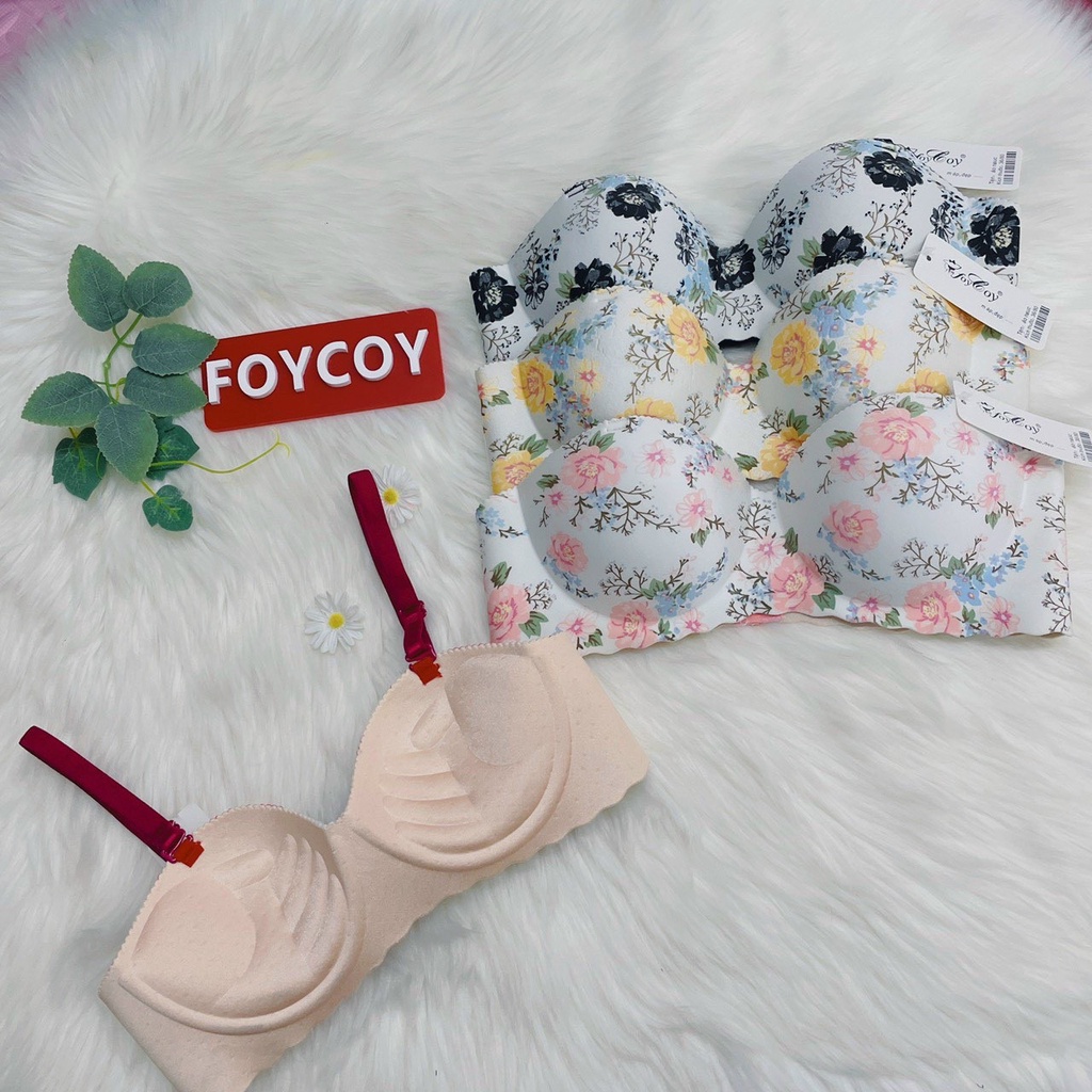 Áo Ngực Su Quả Ngang Hình hOA đệm 2,5cm