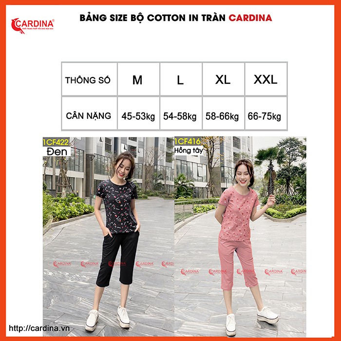 Bộ Mặc Nhà Nữ 𝐂𝐀𝐑𝐃𝐈𝐍𝐀 Bộ Ngố Cotton In Hình Trái Tim Cao Cấp, Bí Kíp Hách Tuổi Cho Chị Em