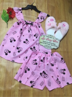 set bộ kate lụa mickey