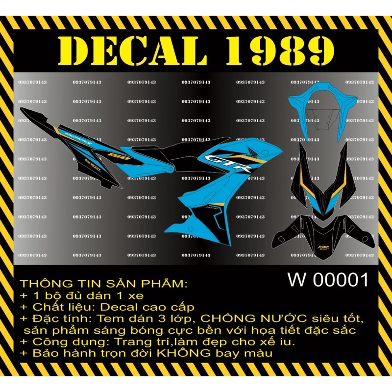 ( Quí khách vui lòng mang ra tiệm cho thợ dán ) Tem Winner X GTR (rời)