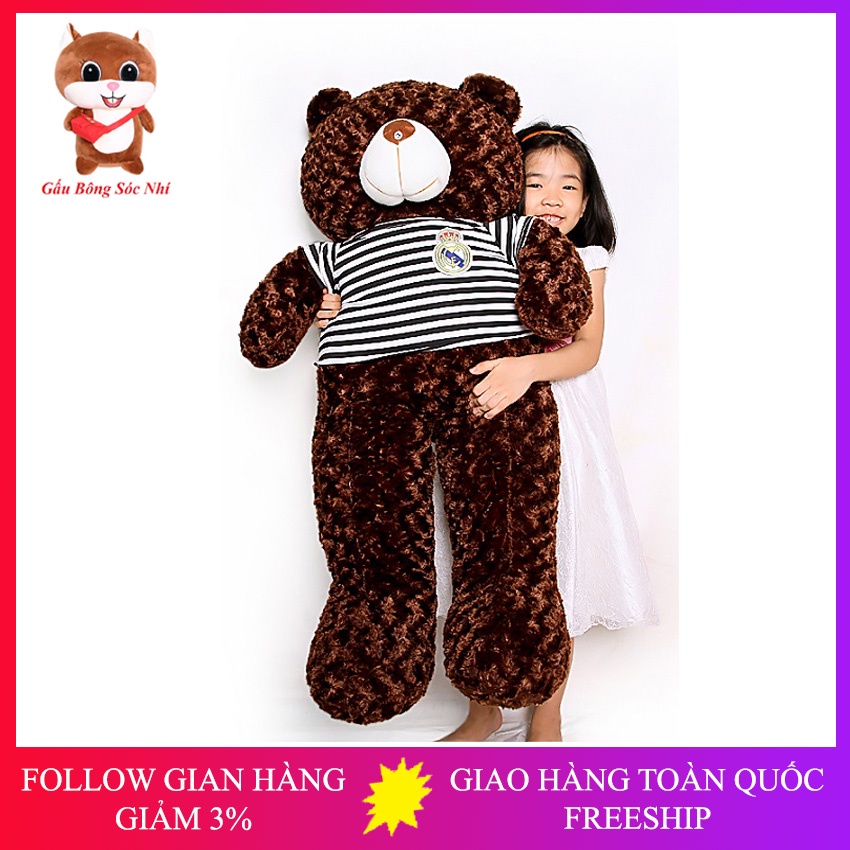 Gấu Bông Teddy Size 1m2 Cao Cấp  FREESHIP  Gấu Bông Sóc Nhí