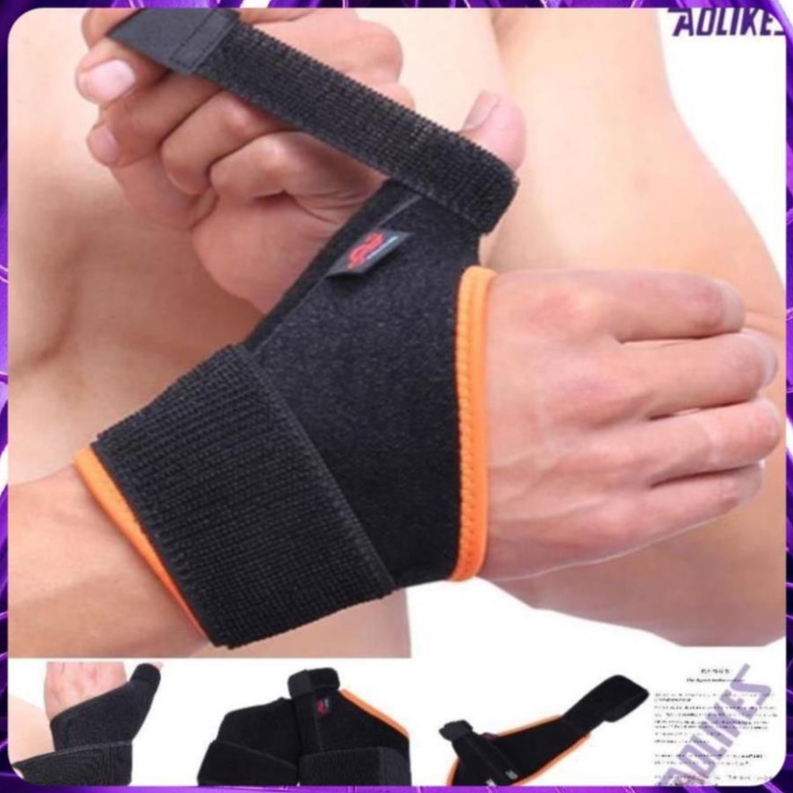 Đai cuốn cổ tay AOLIKES A 1670 (1 cái), có cuốn giữ ngón cái, chuyên gym chính hãng