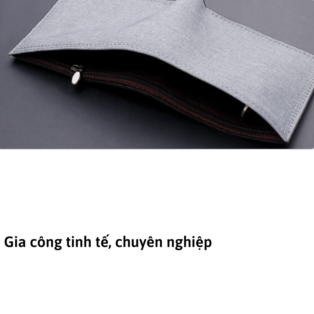 Ví vải canvas dáng ngang LETI VI10, bóp tiền thẻ nhỏ gọn tiện dụng màu cơ bản đơn giản chất liệu vải cao cấp