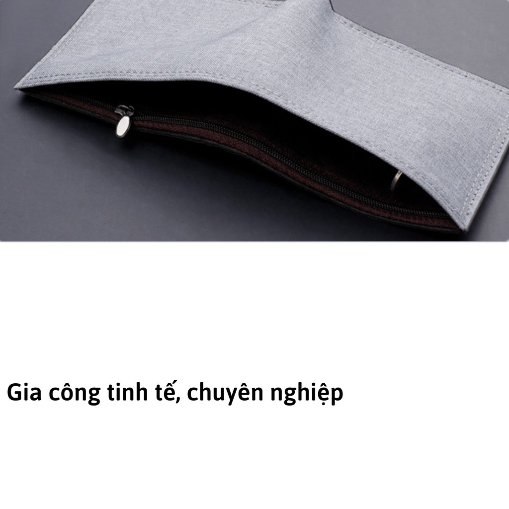 Ví vải canvas dáng ngang LETIS VI10, bóp tiền thẻ nhỏ gọn tiện dụng màu cơ bản đơn giản chất liệu vải cao cấp