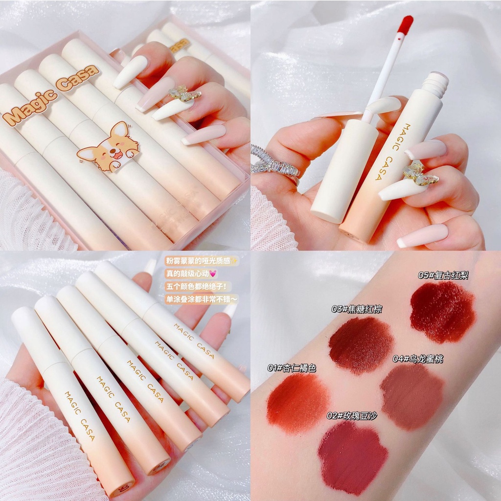 Bộ 5 son RIPE GIRL chống thấm nước lâu trôi với nhiều màu lựa chọn