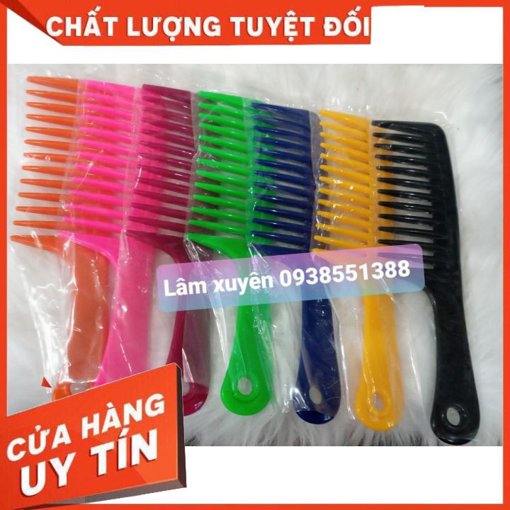 😍 FREESHIP 😍Lược thưa chải tóc uốn( lược nhựa đá ),răng thưa giúp dễ chải vẫn giữ nếp tóc uốn ,chất liệu nhựa bền giá rẻ