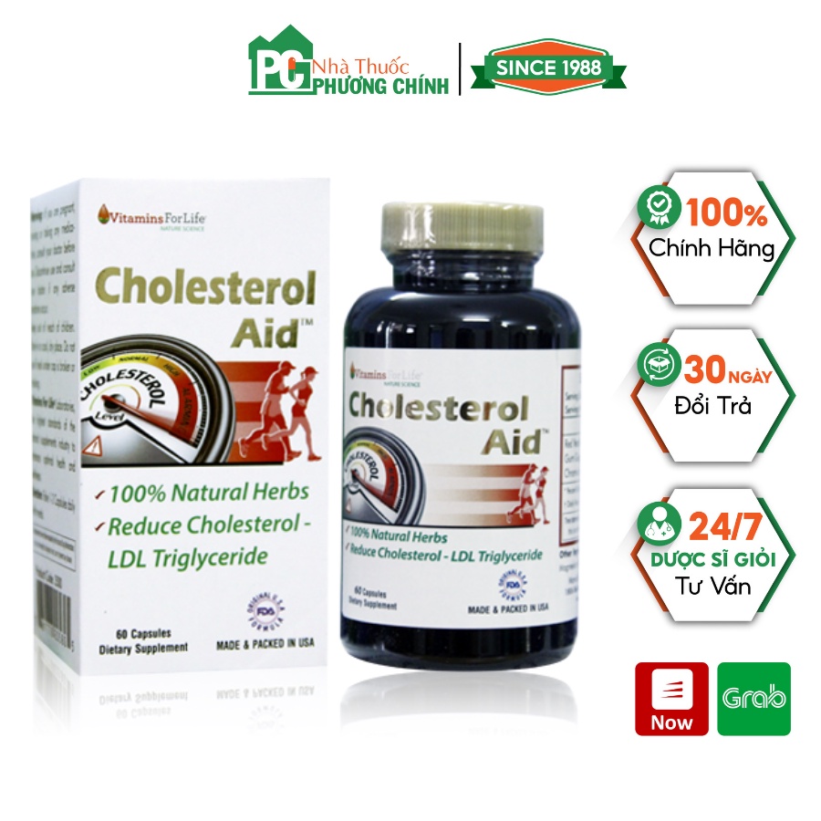 Viên Uống Giảm Cholesterol Và Mỡ Máu Cholesterol Aid Vitamins for Life Hộp 60 Viên